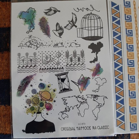 3 sheets Golden Silver Temporary Tattoo - Picture 5 of 15